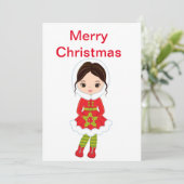 クリスマスブルネット人形 シーズンカード (スタンド正面)