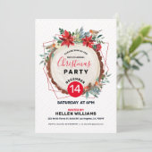 クリスマスブルフィンチ&クリスマスウッドフローラリース 招待状 (スタンド正面)