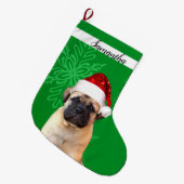 クリスマスブルマスティフドッグストッキング ラージクリスマスストッキング (正面 (吊り時))