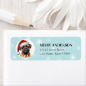 クリスマスブルマスティフ差出人住所ラベル ラベル (インサイチュ)