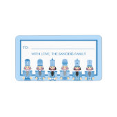 クリスマスブルーくるみ割りギフトシール ラベル (正面)