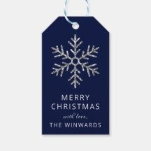 クリスマスブルーとシルバーのグリッタースノーフレーク