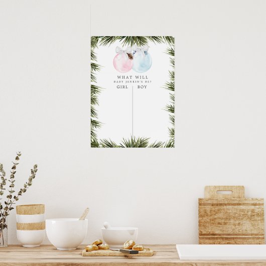 クリスマスブルーとピンクの性別がゲームを明らかにする ポスター (キッチン)