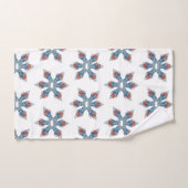 クリスマスブルーとホワイトジンジャーのジャーの雪片 ハンドタオル (ハンドタオル)