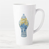 クリスマスブルーとホワイトジンジャージャールコーヒーマグ カフェラテマグ (右)