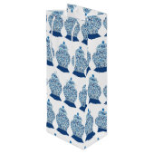 クリスマスブルーとホワイトジンジャージャー ワインギフトバッグ (裏面アングル)