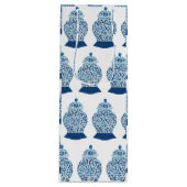 クリスマスブルーとホワイトジンジャージャー ワインギフトバッグ (正面)