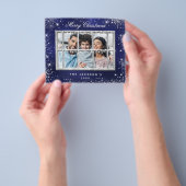 クリスマスブルーのシルバーフォトウィンドウの予算 チラシ (手)