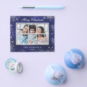 クリスマスブルーのシルバーフォトウィンドウの予算 チラシ (シングル)