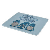 クリスマスブルーの冬のトリオシリンと私の母 カッティングボード (角)