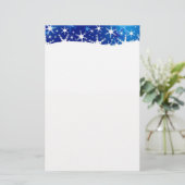 クリスマスブルーの冬の雪片 便箋 (スタンド正面)