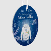 クリスマスブルーの家族の年間パーティーの醜いセーター オーナメント (正面)