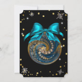 クリスマスブルーの装飾，ダイヤモンドと雪の結晶 招待状 (裏面)