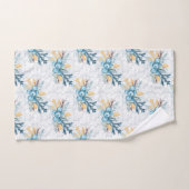 クリスマスブルーウィンターベリーとシルバーフィリグリー バスタオルセット (ハンドタオル)