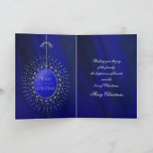 クリスマスブルーエレガンスグリーティング – 写真挿入 シーズンカード (内部)