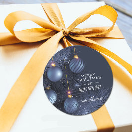 クリスマスブルーオーナメント ラウンドシール