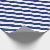 クリスマスブルーカラーホワイトストライプクリスマスズホリデー ラッピングペーパー (角)