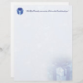 クリスマスブルーギフトボックス文房具 (正面/裏面)