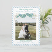 クリスマスブルーギンガムガーランドワンフォトヴィンテージ シーズンカード (スタンド正面)