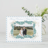 クリスマスブルーギンガムガーランドヴィンテージ水平 シーズンカード (スタンド正面)