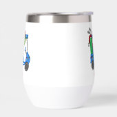 クリスマスブルーゴルフカートパーソナライズされた名門私立校風の (左面)