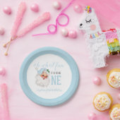 クリスマスブルーサンタファースト誕生日 ペーパープレート (パーティー)