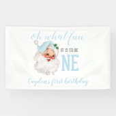 クリスマスブルーサンタファースト誕生日 横断幕 (横)