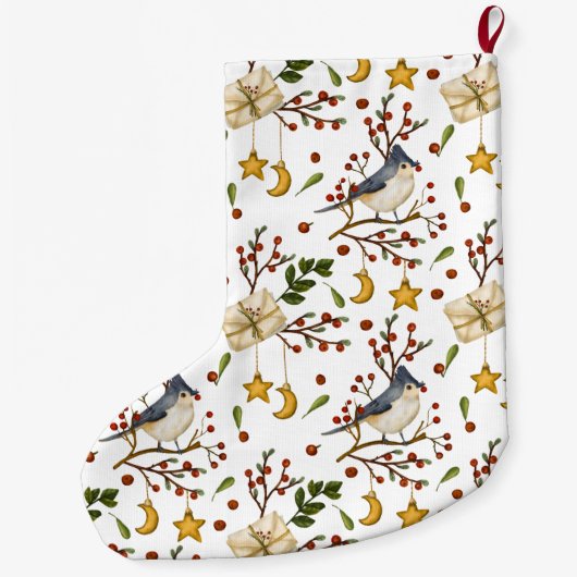 クリスマスブルージェイラージクリスマスストッキング ラージクリスマスストッキング (裏面)