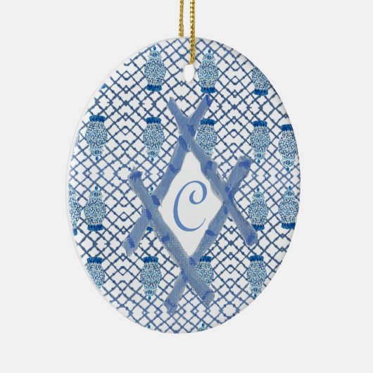 クリスマスブルージンジャージャーブラセラミック セラミックオーナメント (右)