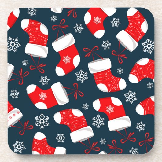 クリスマスブルーストッキング |クリスマスコースターセット コースター (正面)