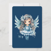 クリスマスブルースノーエンジェルガールバースデーパーティー 招待状 (裏面)