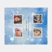 クリスマスブルースノーフレークおばあちゃんグランドパ写真 フリースブランケット (正面(横))