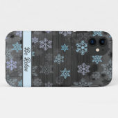 クリスマスブルースノーフレークiPhoneケース Case-Mate iPhoneケース (裏面(横))