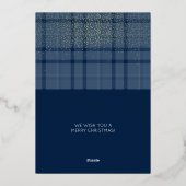 クリスマスブルータータンチェックとゴールデンベア 箔シーズンカード (裏面)