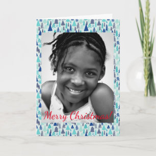 クリスマスブルーツリーエバーグリーンフォレストフォト ノートカード