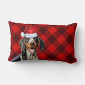 クリスマスブルーティックコンハウンドドグホリディプレイド ランバークッション (裏面)