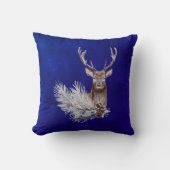 クリスマスブルーディアパインブランチコーンウォーターカラー クッション (正面)