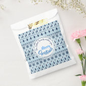 クリスマスブルーディアパターパーソナライズされたンのバッグ フェイバーバッグ (封をした状態)