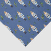 クリスマスブルーナツクラッカーとホリーベリーの枝 薄葉紙 (詳細)