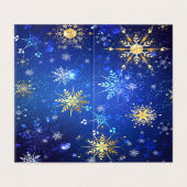 クリスマスブルーバックグラウンドと黄金の雪片 (外部フラット)