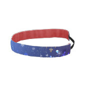 クリスマスブルーバックグラウンドと黄金の雪片 アスレチックヘッドバンド (右)