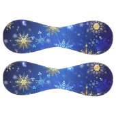 クリスマスブルーバックグラウンドと黄金の雪片 ソフトボール (パネル)