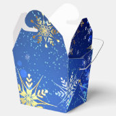 クリスマスブルーバックグラウンドと黄金の雪片 フェイバーボックス (オープン)