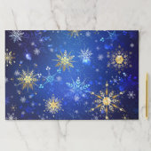 クリスマスブルーバックグラウンドと黄金の雪片 ペーパーパッド (インサイチュ)