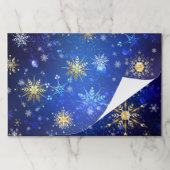 クリスマスブルーバックグラウンドと黄金の雪片 ペーパーパッド (折り畳み)