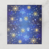 クリスマスブルーバックグラウンドと黄金の雪片 ロイヤリティカード (外部開封)