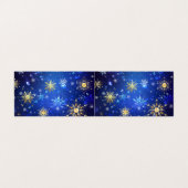 クリスマスブルーバックグラウンドと黄金の雪片 名刺 (外部フラット)