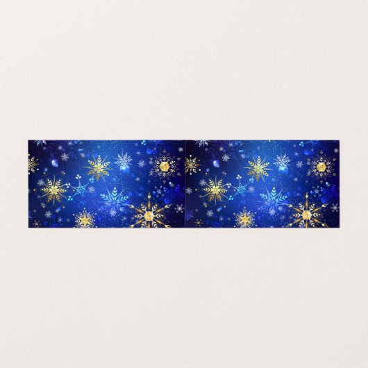 クリスマスブルーバックグラウンドと黄金の雪片 名刺 (外部フラット)