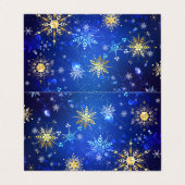 クリスマスブルーバックグラウンドと黄金の雪片 名刺 (外部フラット)