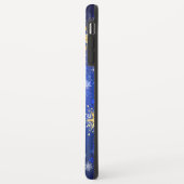 クリスマスブルーバックグラウンドと黄金の雪片 Case-Mate iPhoneケース (裏面/左)